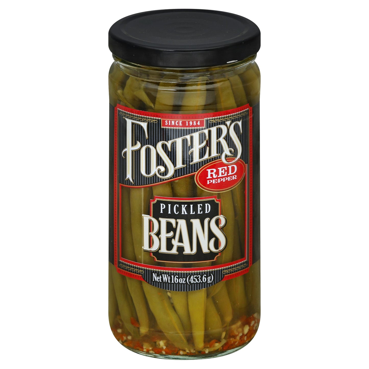 Fosters Pickled Products Bean Green Red Pepper 16 Oz Pack of 6