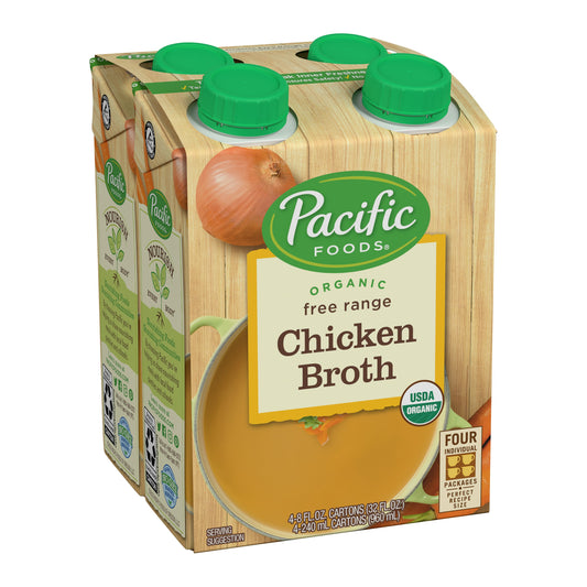 Pacific Foods Broth Chicken Frange Organic Gluten Free 32 oz (Pack of 6)