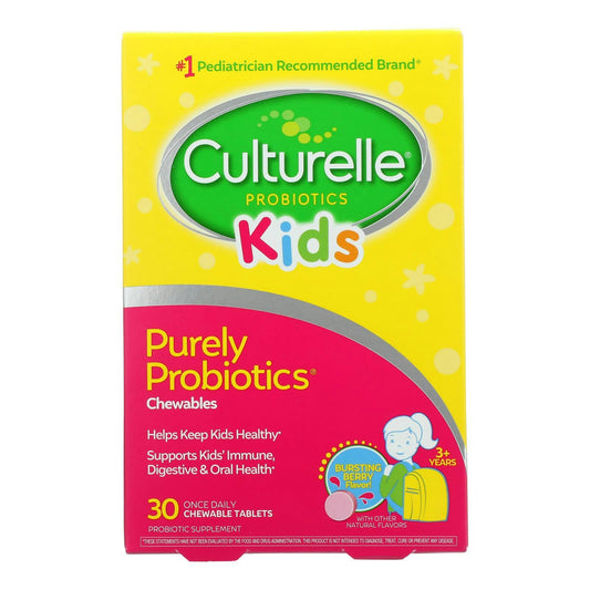 Culturelle Kids Chewables Probiotic Natural Bursting Berry - 30 Chewable Tablets (Pack of 3)