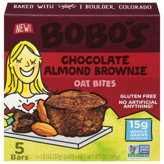 Bobos Oat Bars Bites Chocolate Almond Brownie 6.5 oz (Pack of 6)