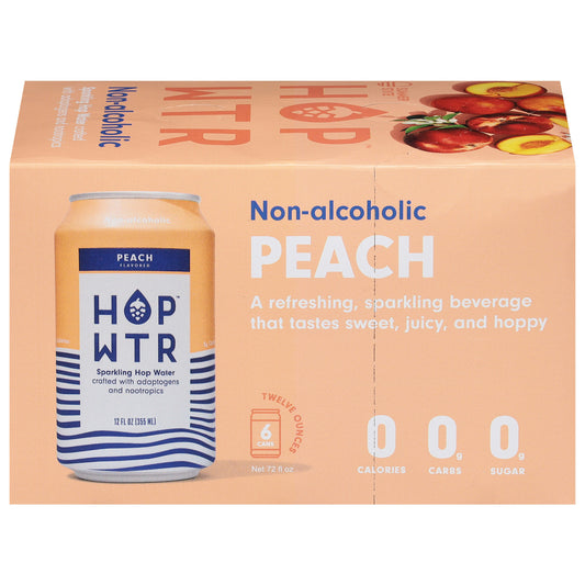 Hop Water Water Peach 6Pk 72 FO (Pack Of 4)