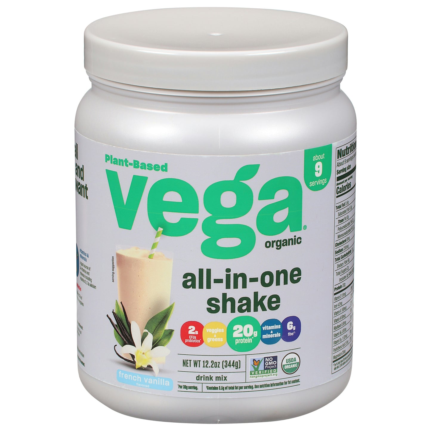 Vega One Organic Protein Vanilla 12.2 Oz