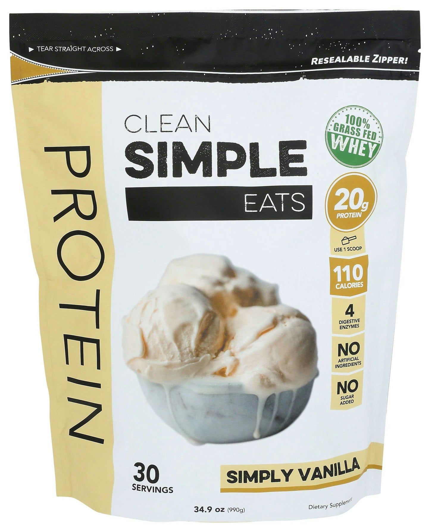 Clean Simple Eats Simply Vanilla Protein Powder - 36 Ounce