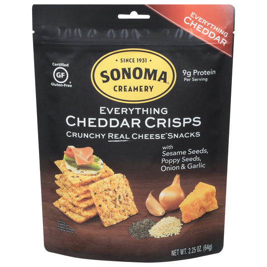 Sonoma Creamery Crisps Cheddar Everything 2.25 oz (Pack of 12)