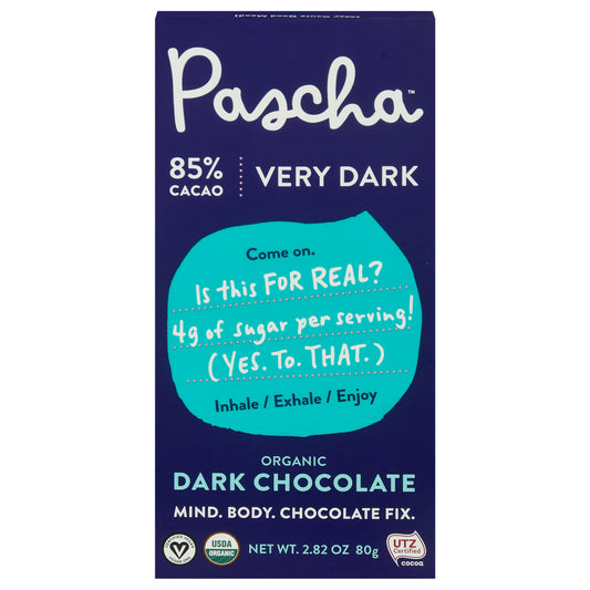 Pascha Chocolate Bar 85% Organic 2.82 oz (Pack of 10)