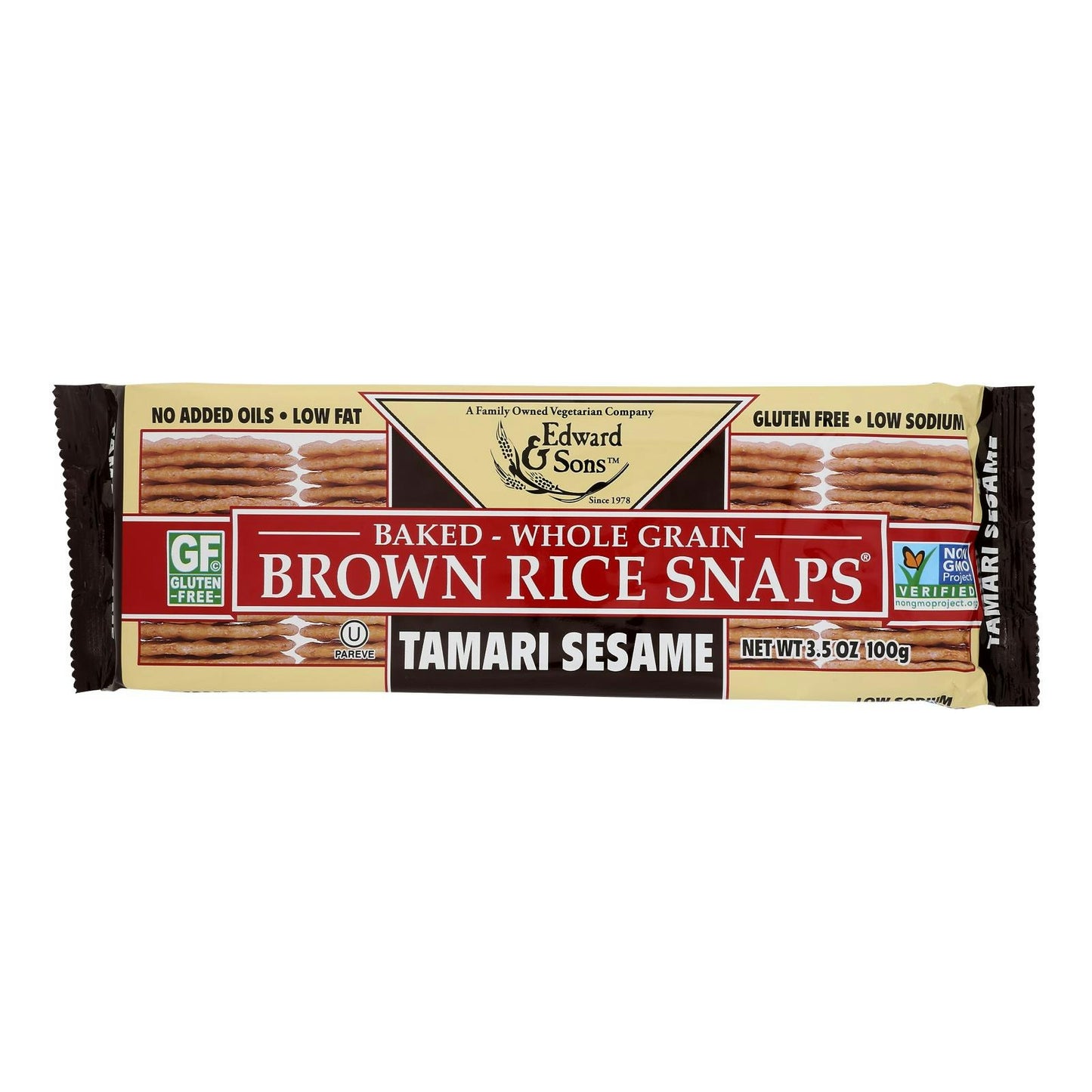 Edward & S Rice snap Tamari S - 3.5 oz (Pack of 12)