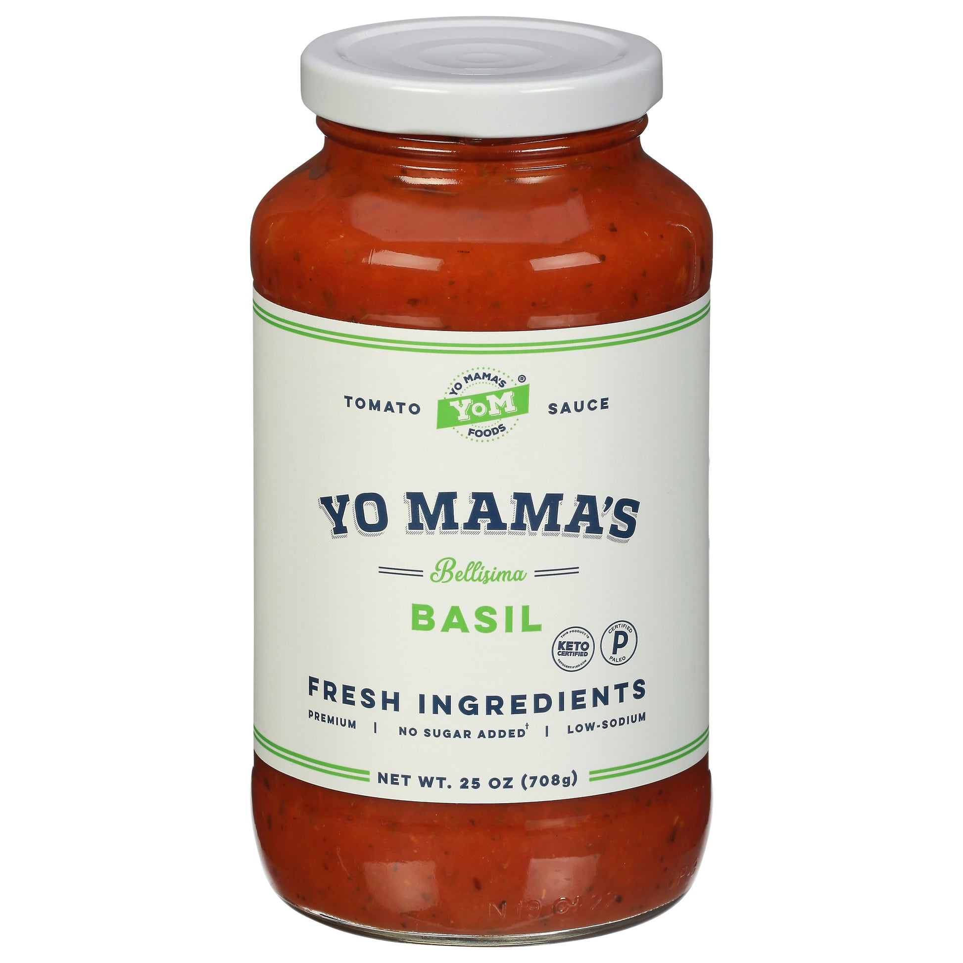 Yo Mamas Foods Sauce Tomato Basil 25 oz (Pack of 6)