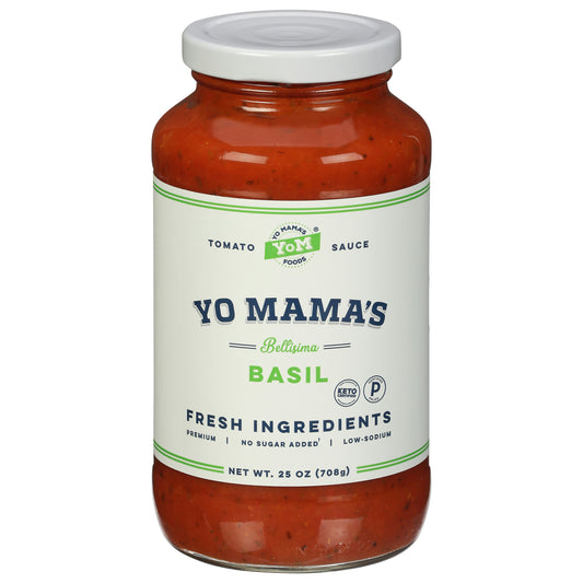 Yo Mamas Foods Sauce Tomato Basil 25 oz (Pack of 6)