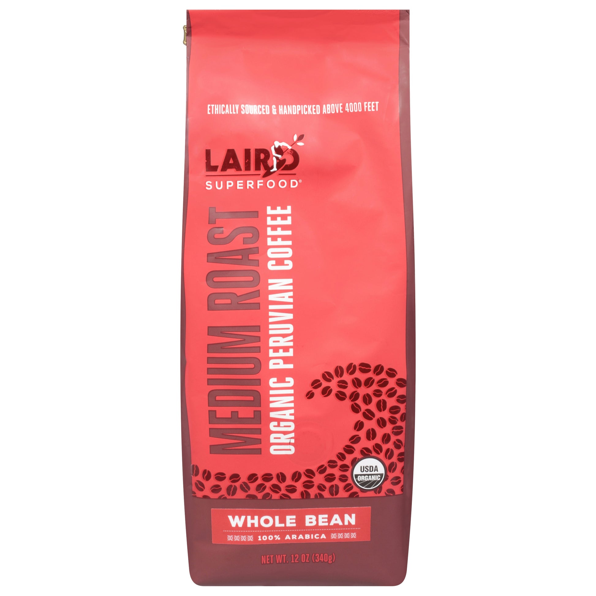 Laird Superfood Coffee Whole Bean Medium Roast Organic 12 Oz Pack of 6