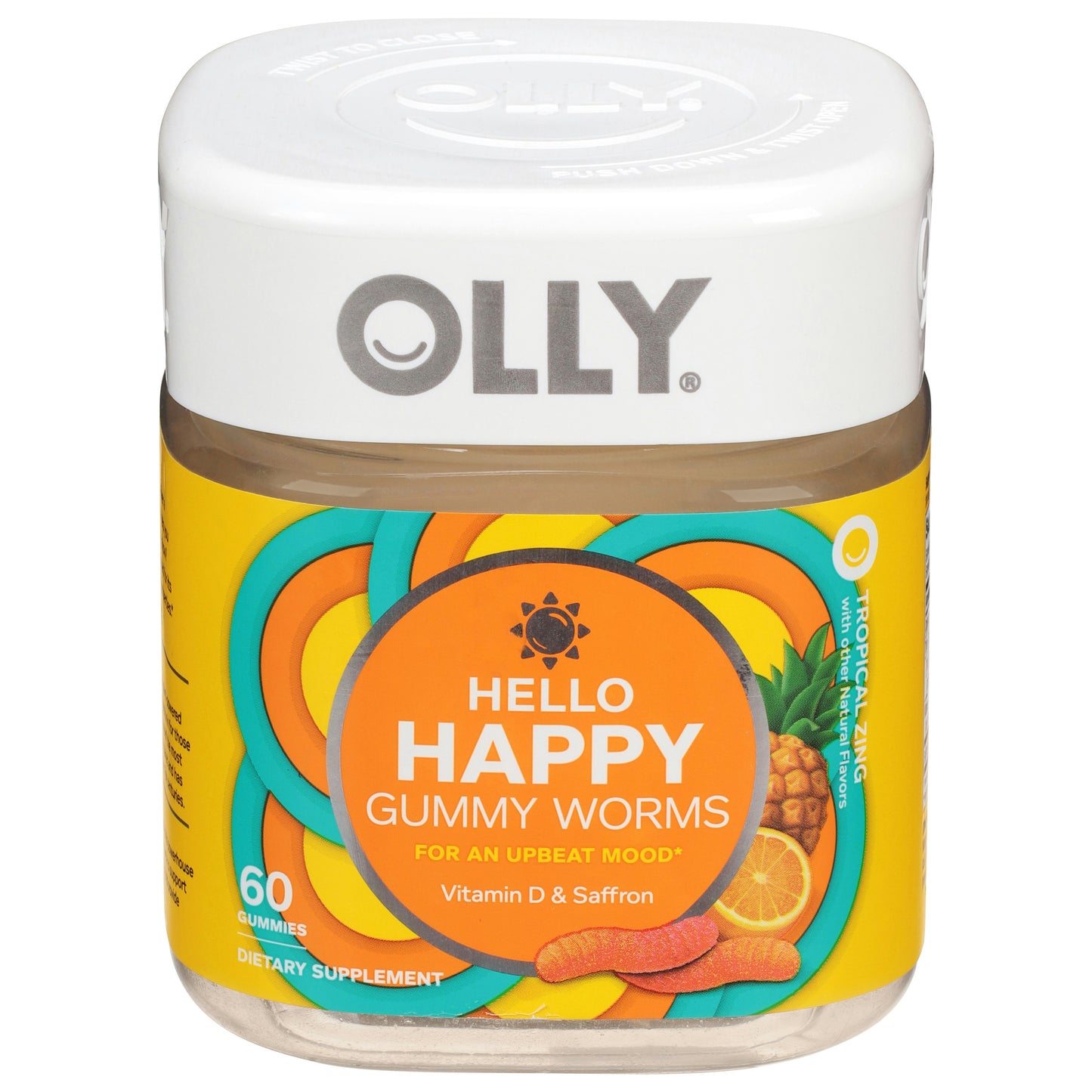 Olly Vitamin D Hello Tropical Worm 60 Pieces (Pack of 3)