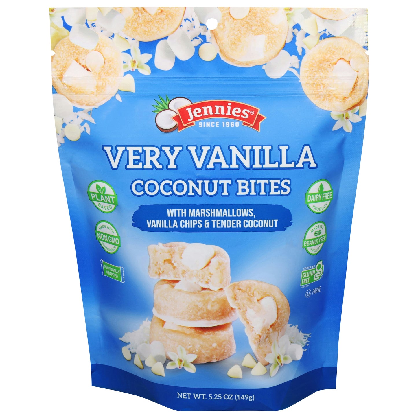 Jennies Coconut Bites Very Vanilla 5.25 Oz Pack of 6