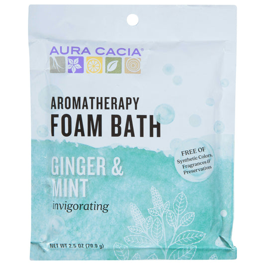 Aura Cacia Bath Foam Ginger Mint Invigorating 2.5 Oz (Pack of 6)