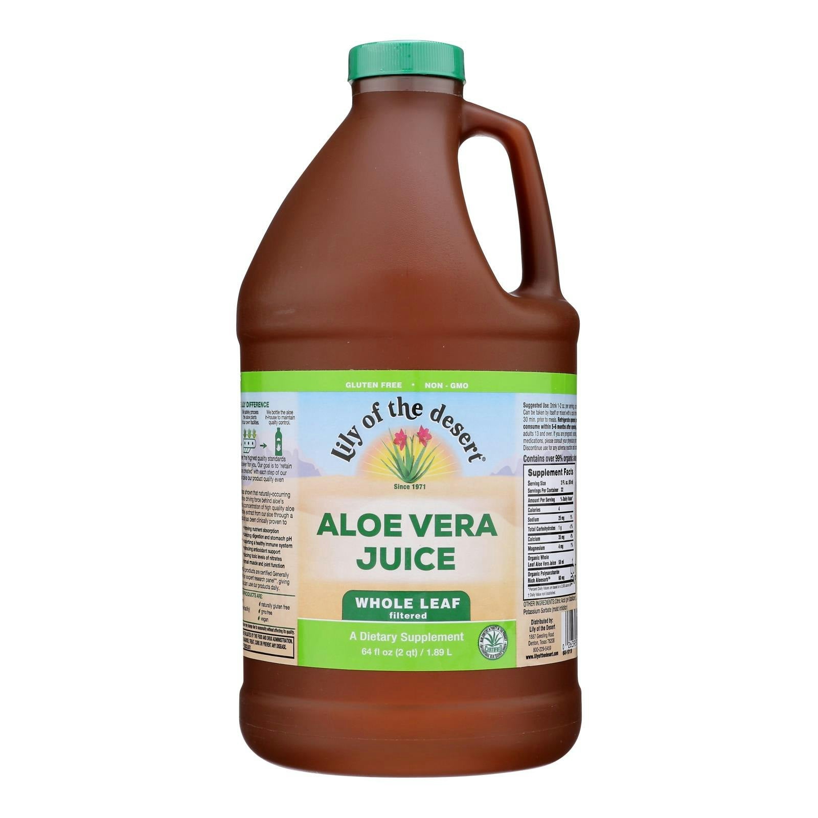 Lily Of The Desert Juice Aloe Whole Leaf Organic 64 Oz (Pack of 3)