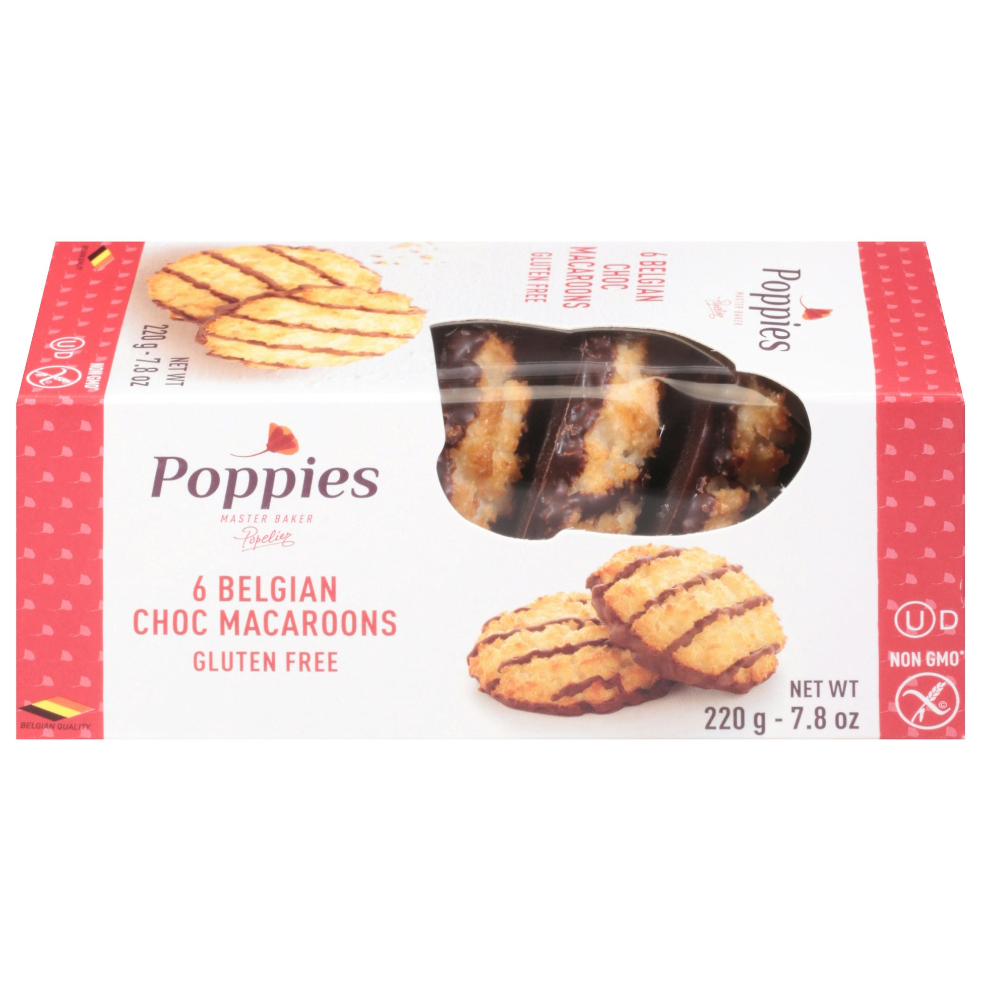 Poppies Cookie Macaroons Chocolate Drizzle 7.8 oz (Pack of 12)