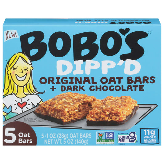 Bobos Oat Bars Bar Dipped Original Dark Chocolate 5 Oz Pack of 6