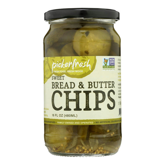 Pickerfresh Pickles Chips Sweet Bread Butter 16 Oz (Pack Of 6)