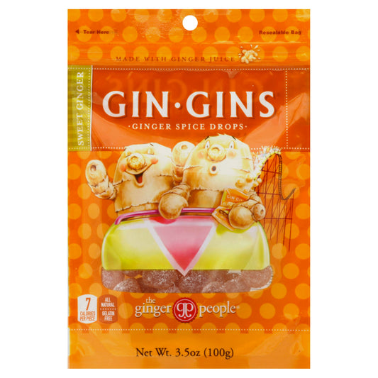 Ginger People Candy Gingins Spice Drop 3.5 Oz Pack of 12