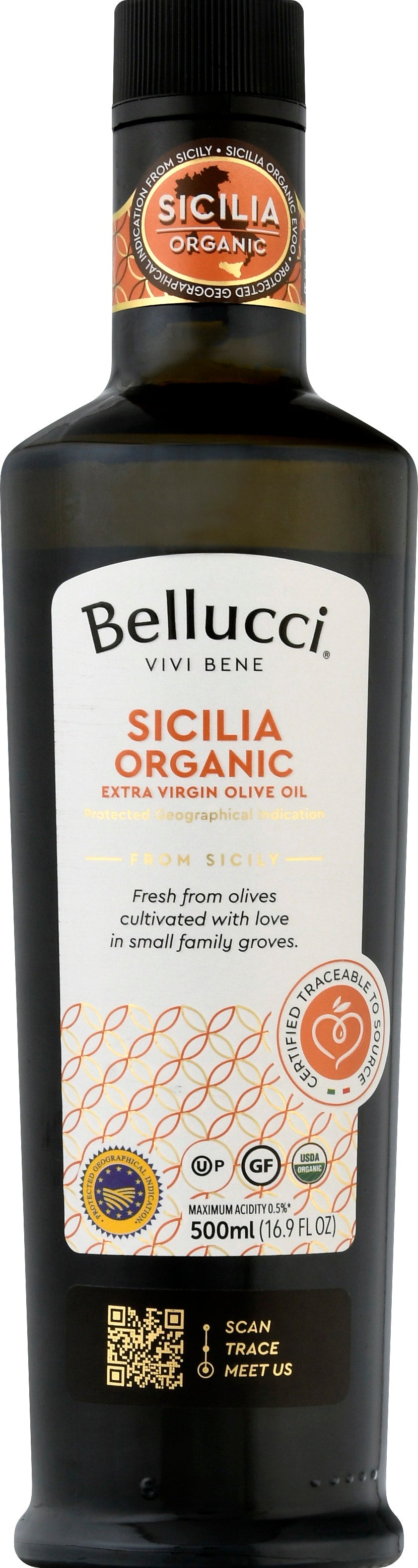 Bellucci Premium Oil Olive Extra Virgin Sicily 500 Ml (Pack of 6)