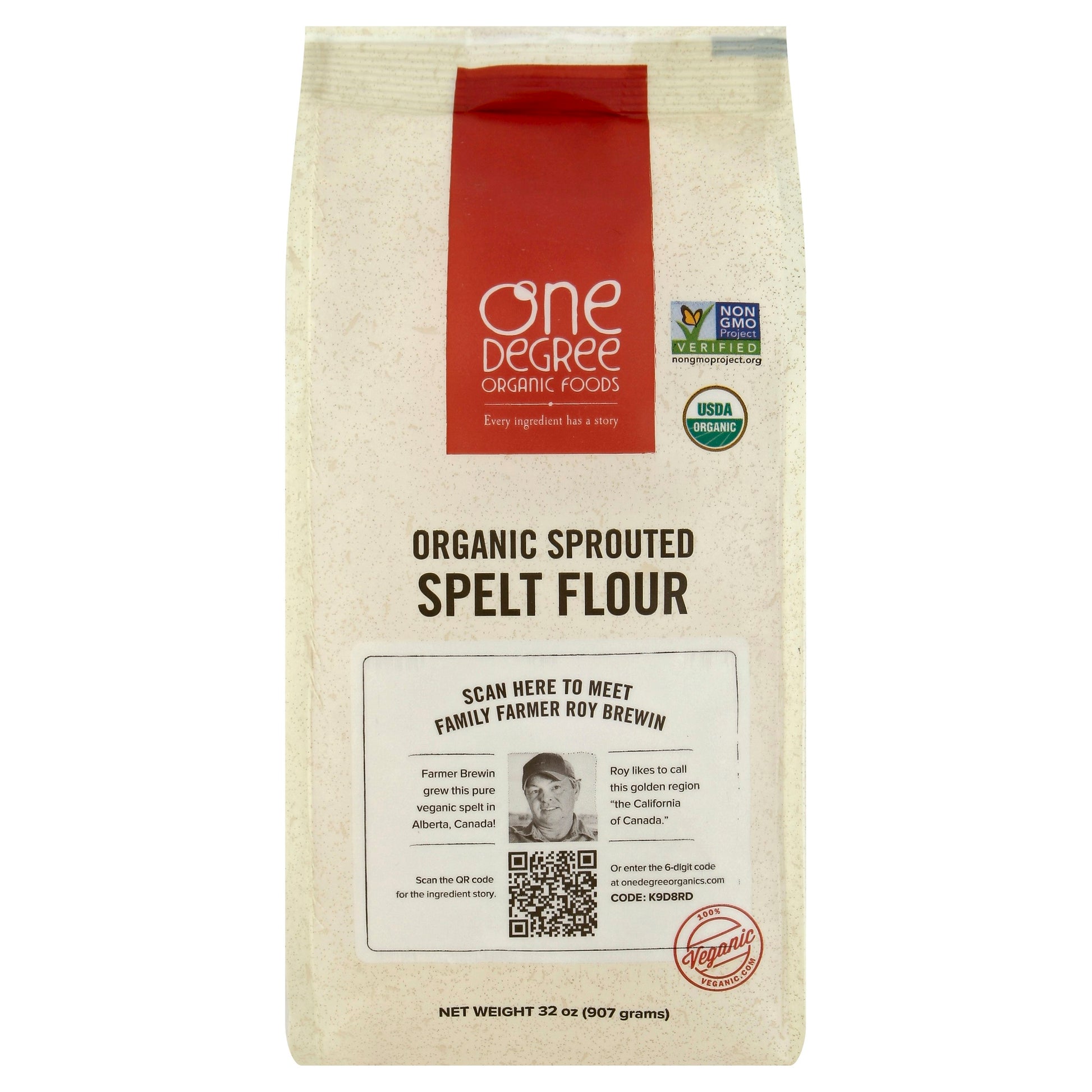 One Degree Flour Spelt Sprouted Organic 32 Oz (Pack of 6)