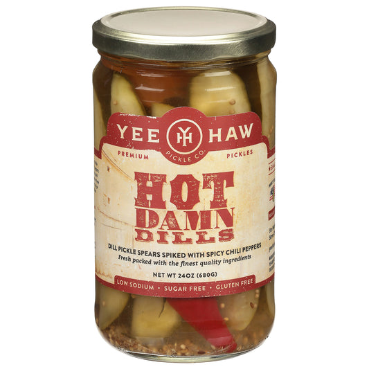 Yee Haw Pickle Company Pickle Hot Damn Dill 24 oz (Pack of 6)