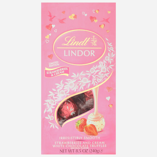 Lindt Chocolate Strawberries & Cream Truffles 8.5 Oz (Pack of 12)