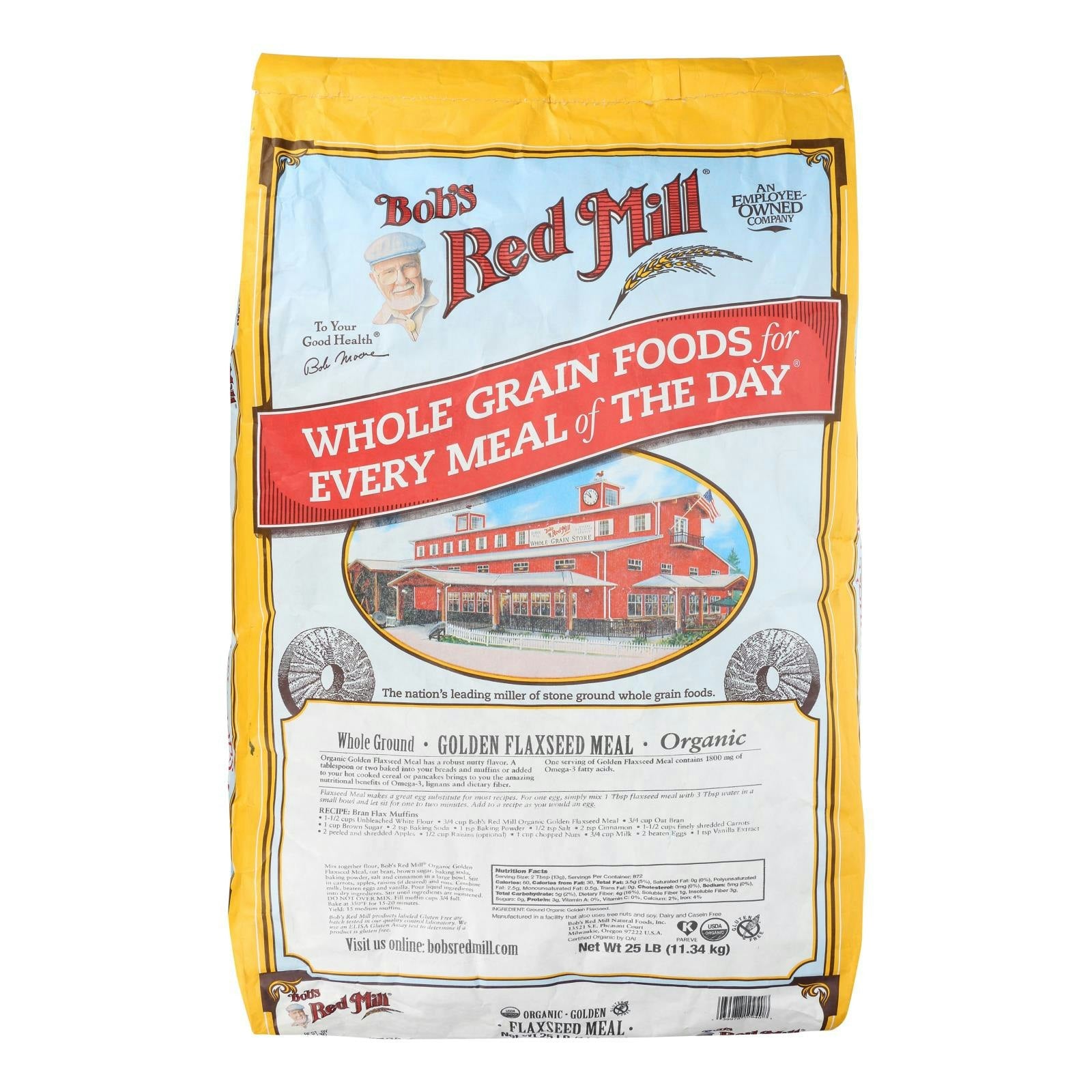 Bobs Red Mill Flaxseed Meal Golden Organic 25 Lb