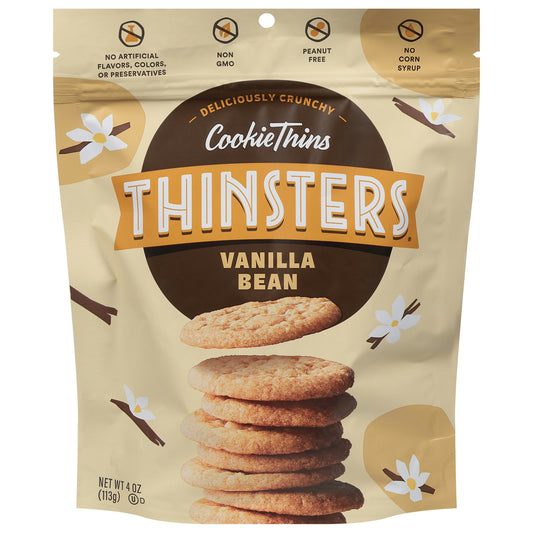 Thinsters Cookie Thin Vanilla Bean 4 oz (Pack of 12)