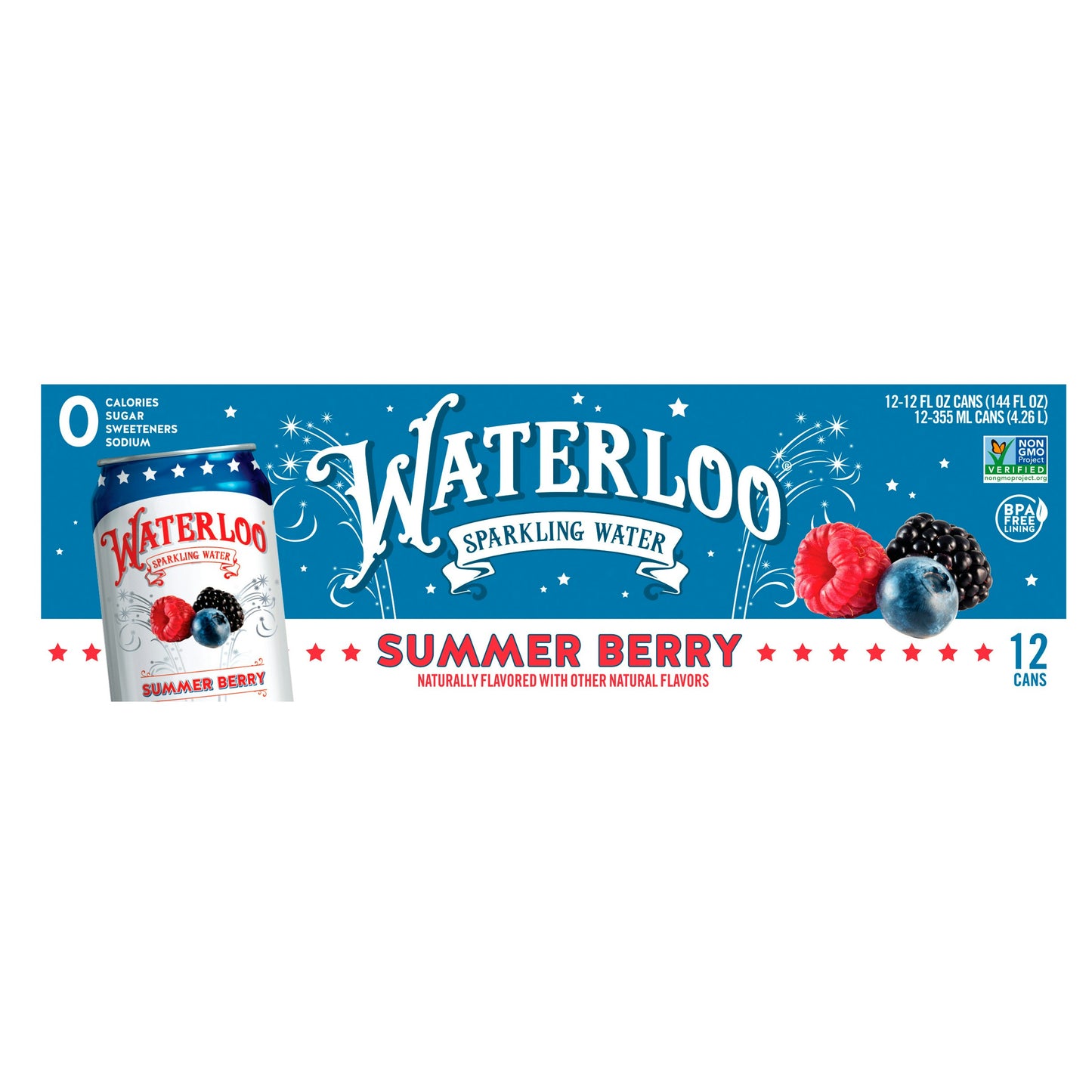 Waterloo Sparkling Water Summer berry 144 FO (Pack of 2)