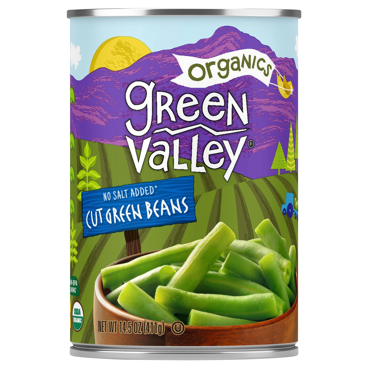 Green Valley Organics Beans Green Cut Organic Ezo 14.5 Oz Pack of 12