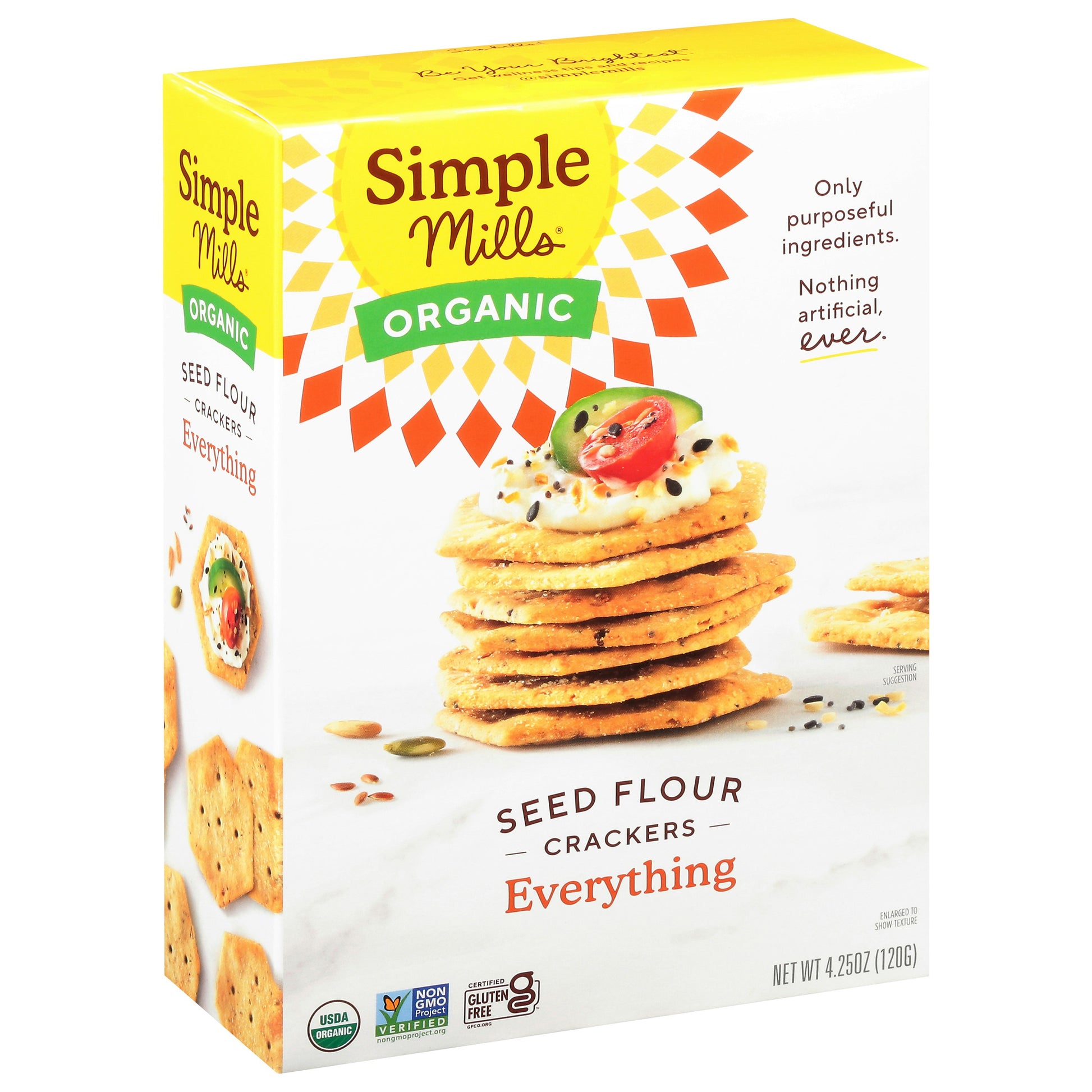 Simple Mills Cracker Seed Everything 4.25 oz (Pack of 6)