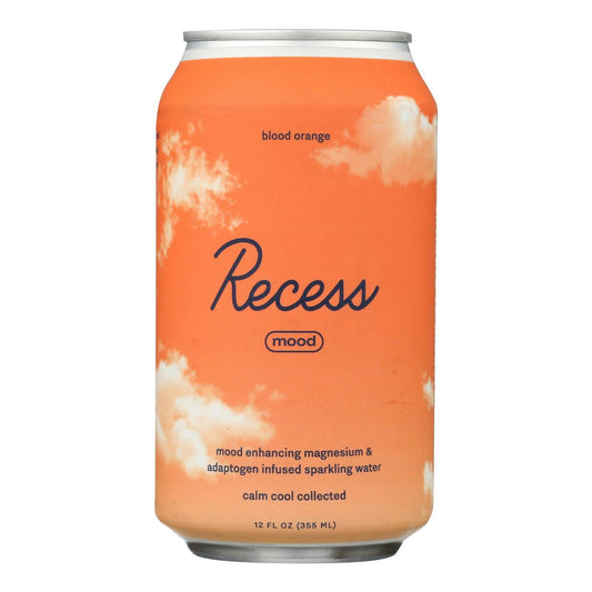 Recess - Sparkling Water Blood Orange Magnesium 12 fl. oz (Pack of 12)