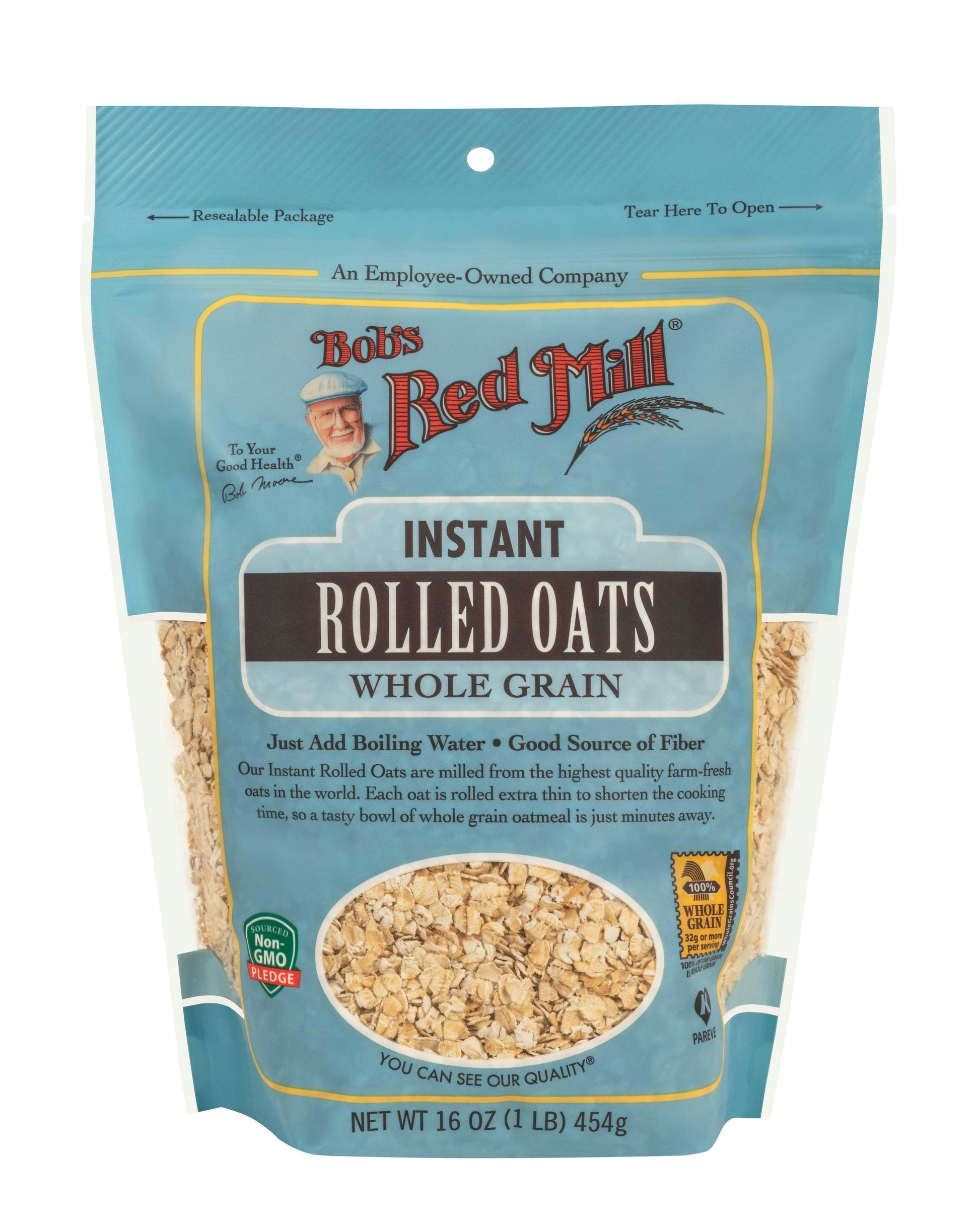 Bobs Red Mill Instant Rolled Oats - 16 Ounce. (Pack of 4)