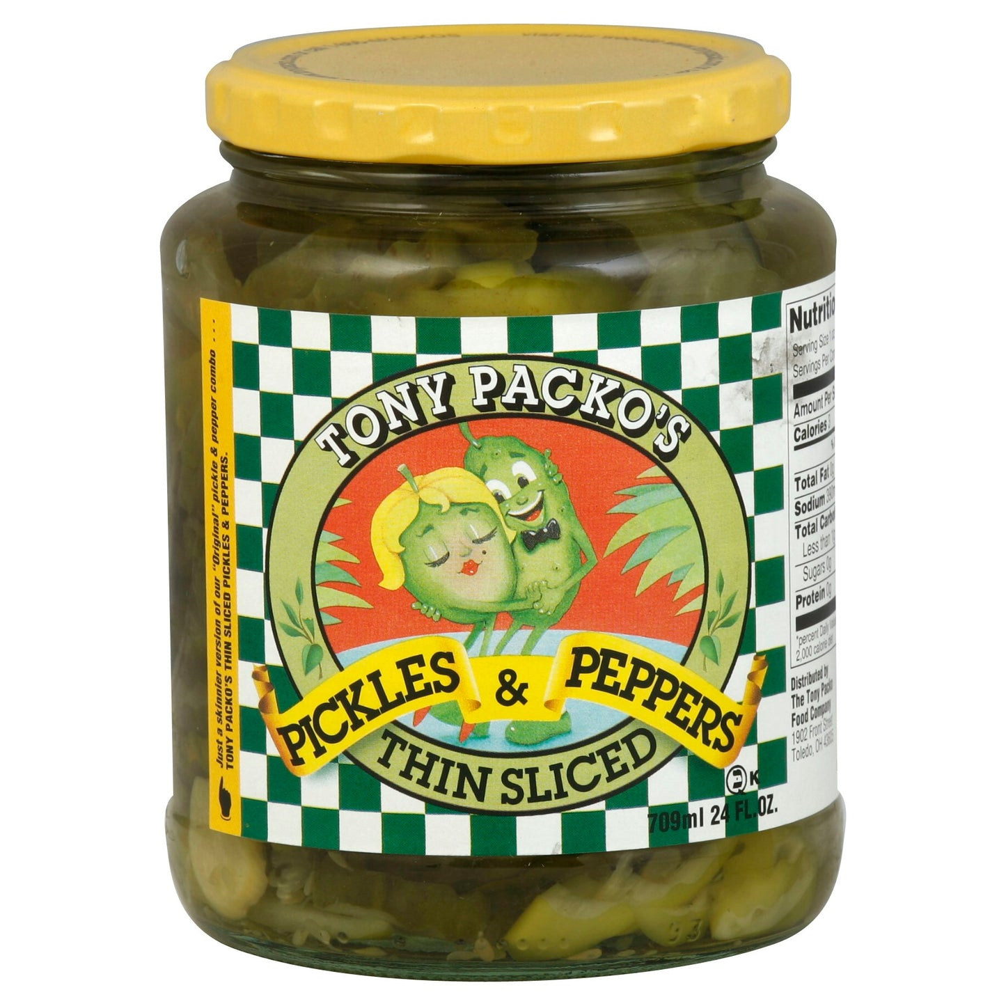 Tony Packos Packo Thin Sliced Pickles & Peppers 24 Oz (Pack of 12)