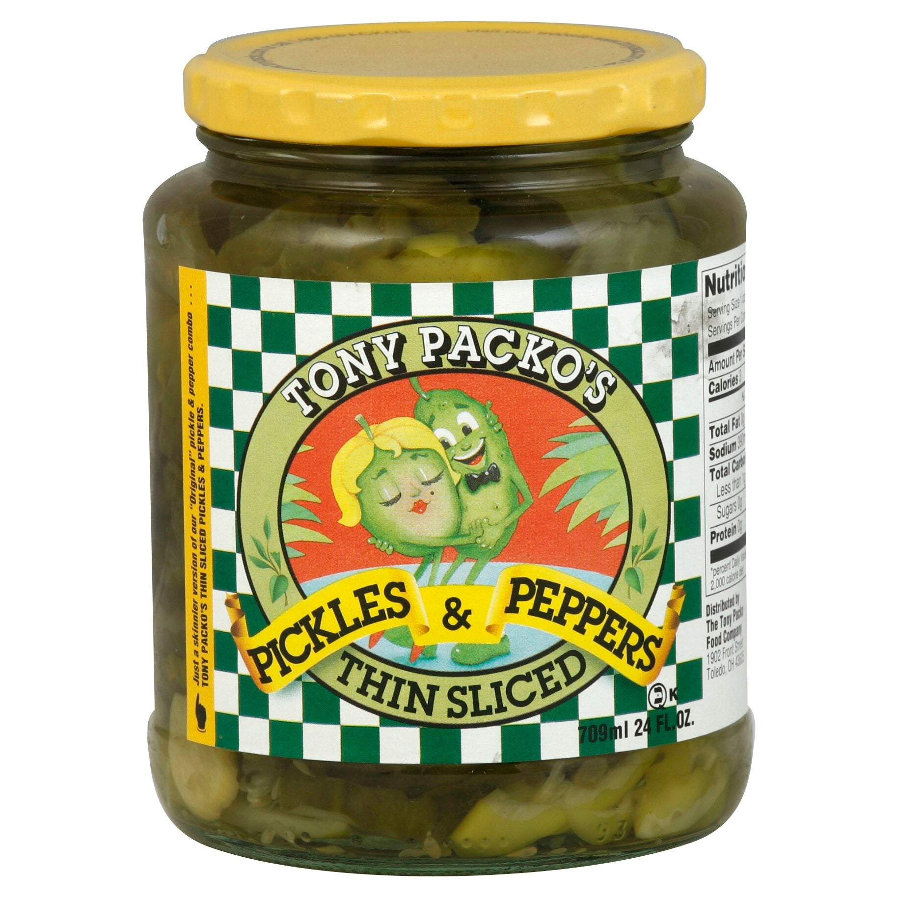 Tony Packos Packo Thin Sliced Pickles & Peppers 24 Oz (Pack of 12)