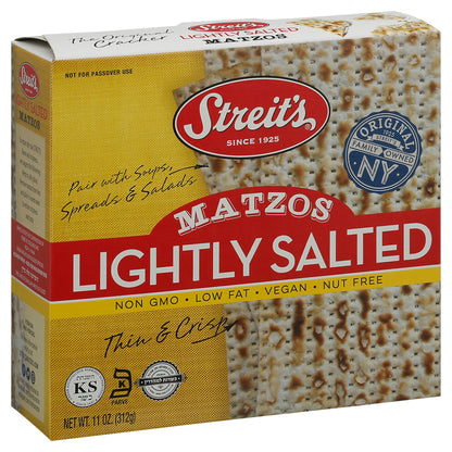 Streits Matzo Lightly Salted 11 Oz (Pack of 12)