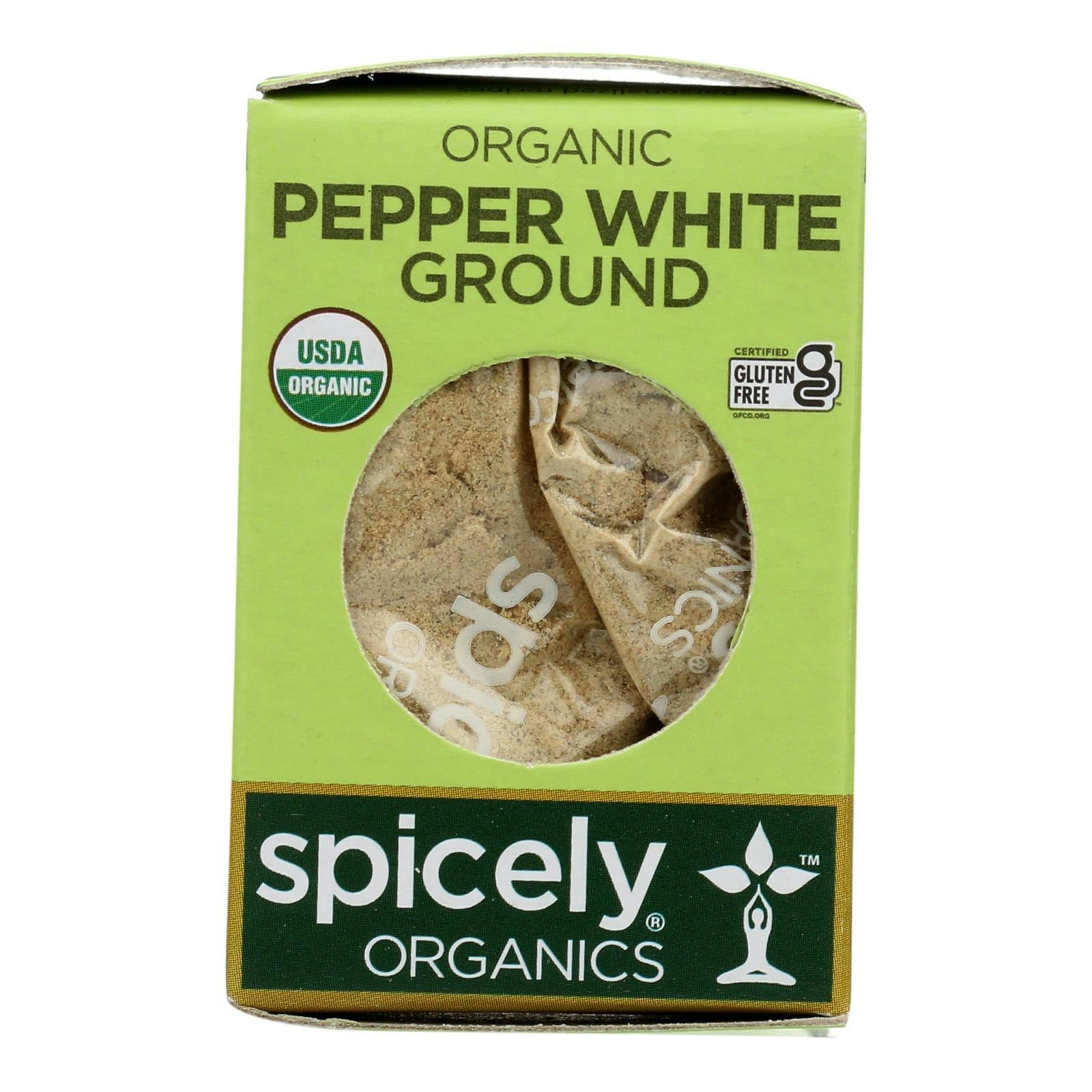 Spicely Organics - Organic Peppercorn Gluten Free - White Ground .45 oz (Pack of 6)