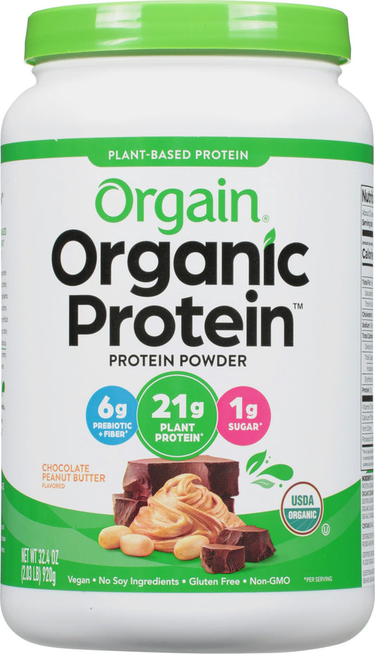 Orgain Vegan Protein Powder Chocolate Peanut Buttter Organic 2.03 Lb