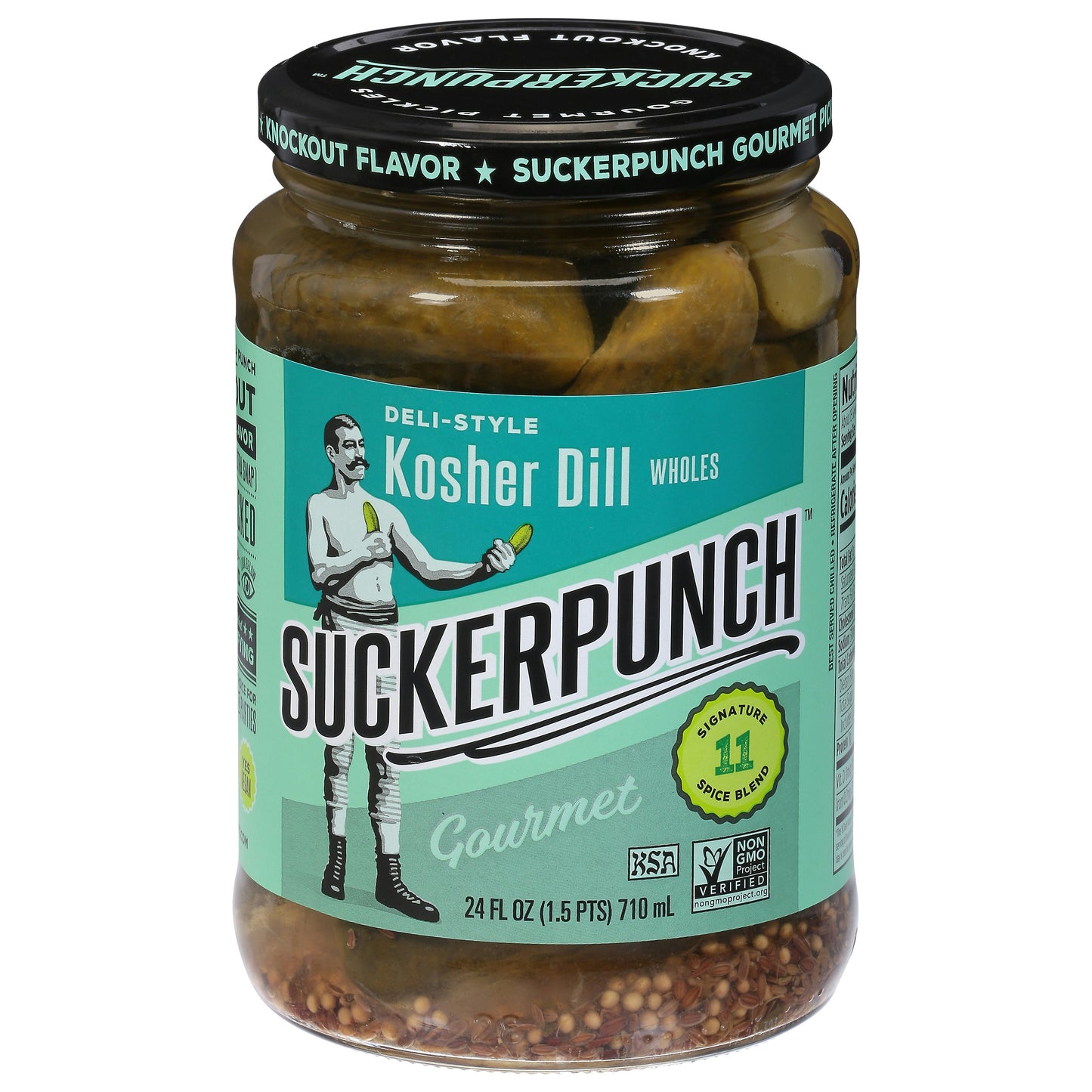 Suckerpunch Pickles Kosher Whole Deli 24 Oz (Pack of 6)