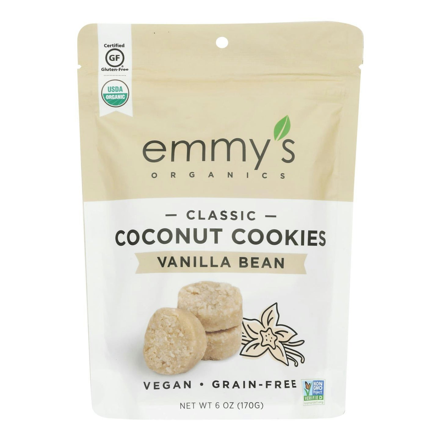 Emmys Macaroons Coconut Vanilla Pouch Organic 6 Oz Pack of 8