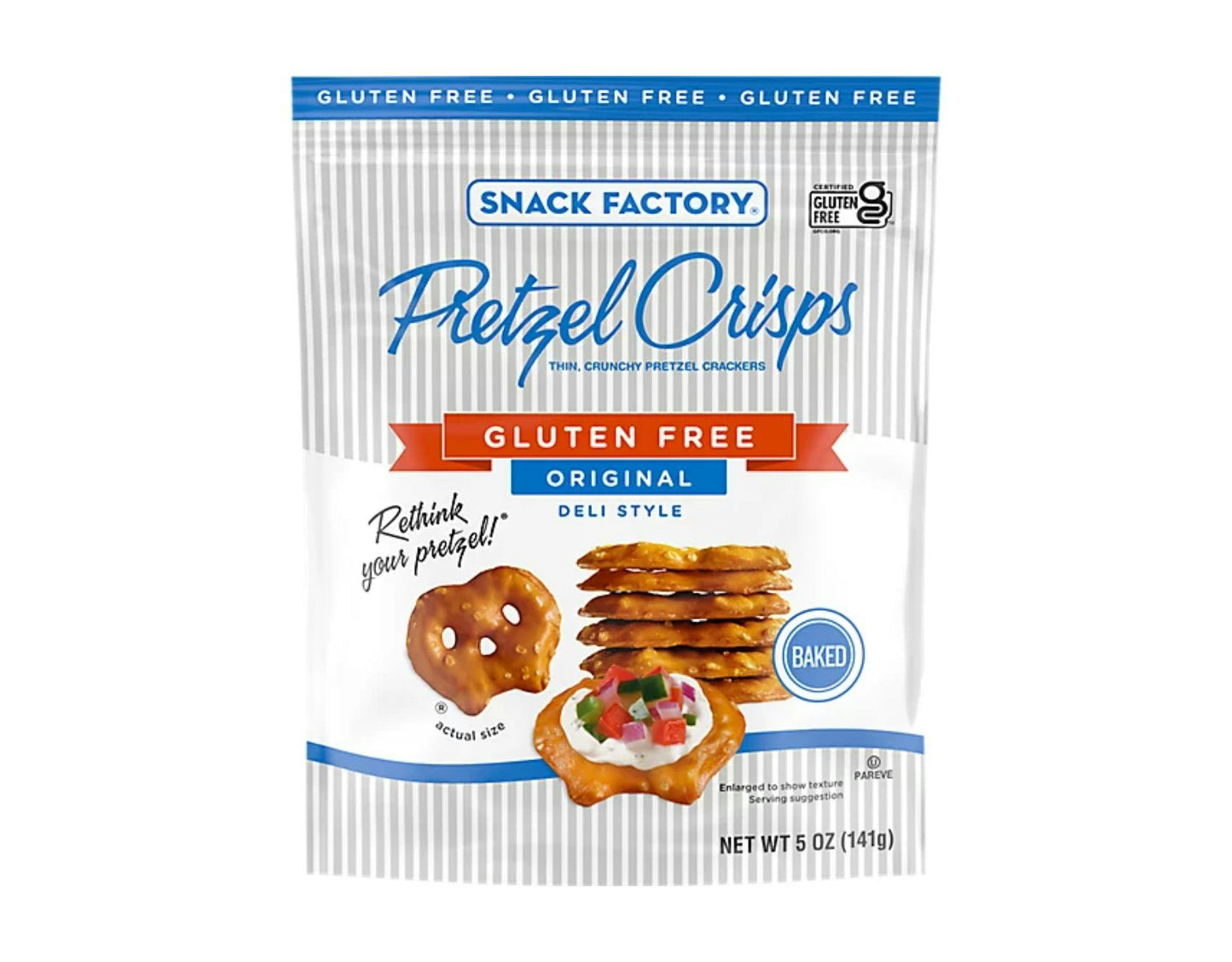 Pretzel Crisp Gluten Free Original - 5 oz (Pack of 12)