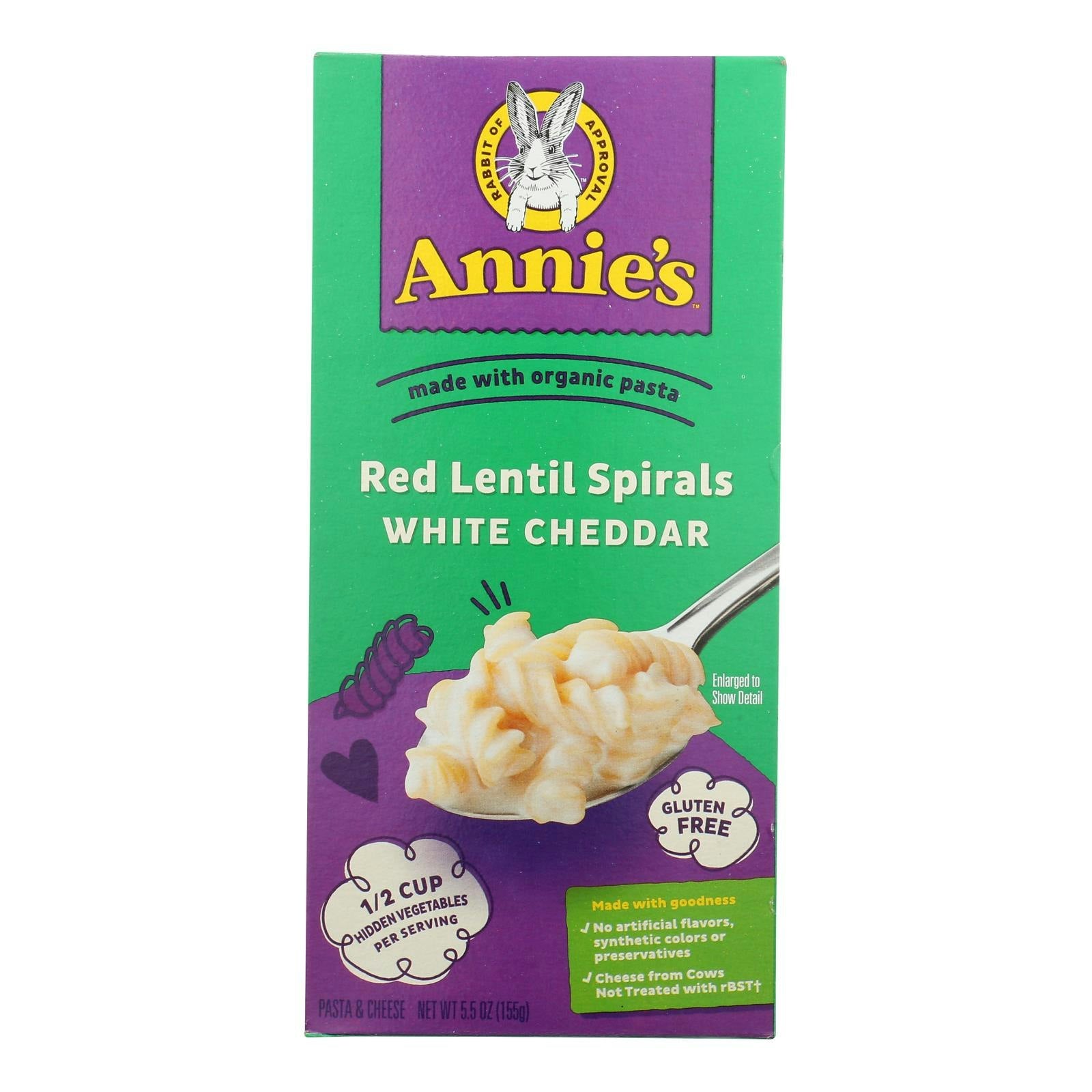 Annie's Homegrown - Mac & Cheese Red Lentil Spirals White Cheddar 5.5 oz (Pack of 8)