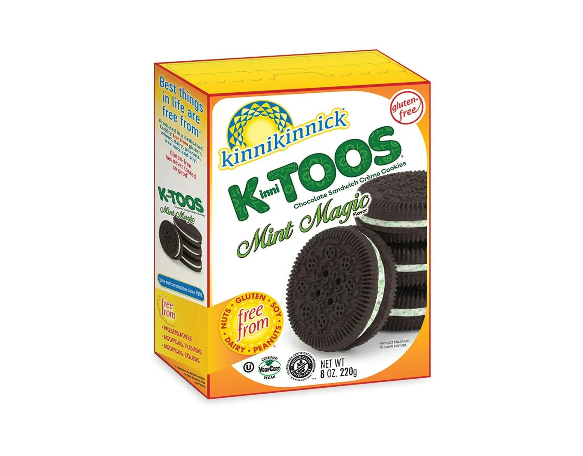 Kinnikinnick - KinniTOOS Mint Magic Sandwich Cream Cookies - 8 oz (Pack of 6)