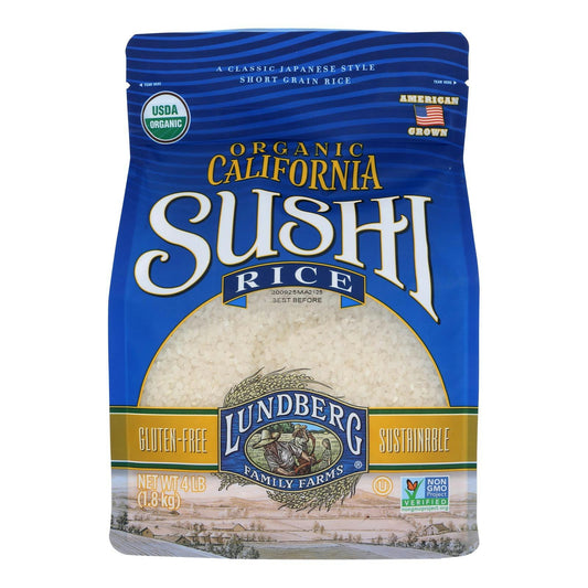 Lundberg Family Farms Organic White Sushi Rice 4 lbs (Pack of 6)