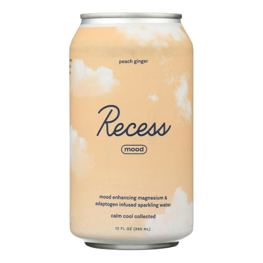 Recess Sparkling Water Peach Ginger Magnesium 12 fl. oz (Pack of 12)