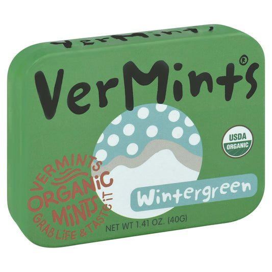 Vermints Candy Wintergreen Organic 1.41 oz (Pack of 6)