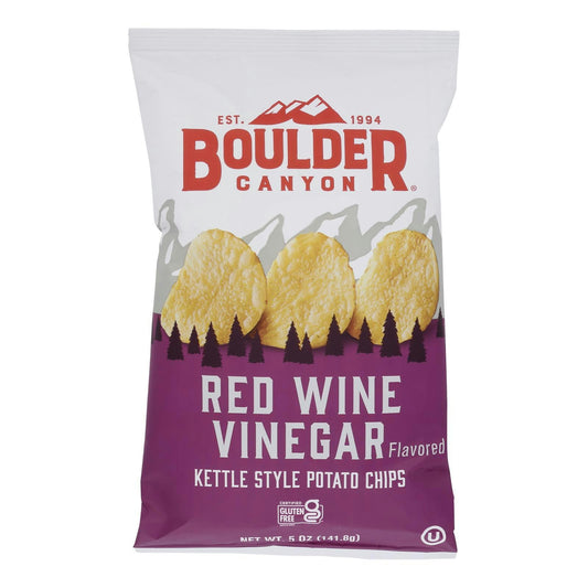 Boulder Canyon - Kettle Chips - Red Wine Vinegar Gluten Free 5 oz (Pack of 12)