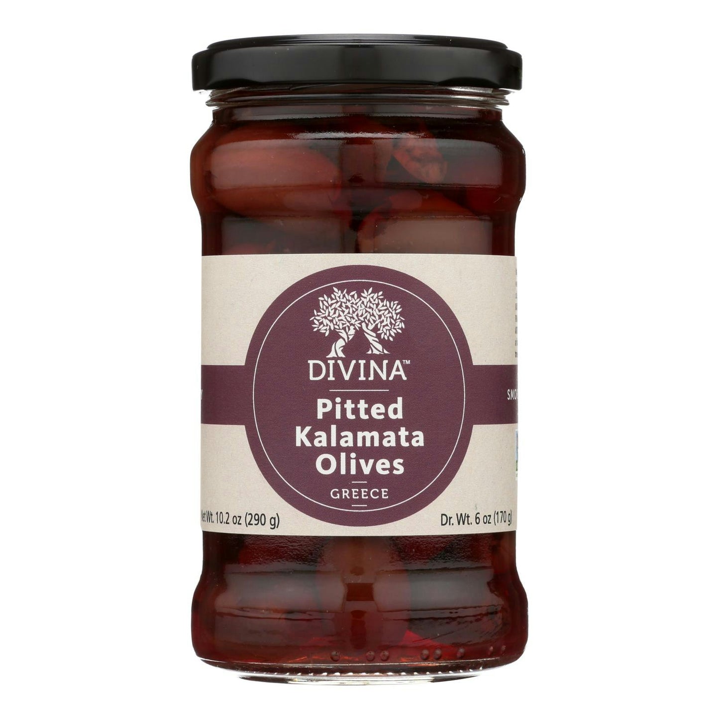 Divina Kalamata Pitted Olive Organic 6 Oz Pack of 6